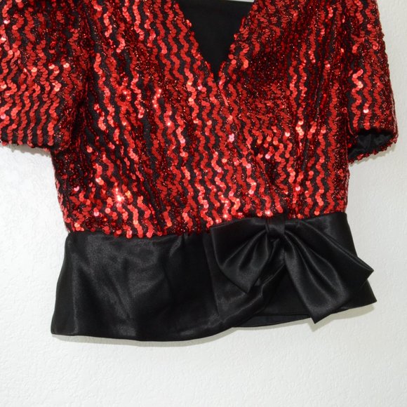 Barbara Chodos for Michael Marcella Sequin Top Vintage 80's Size 8 - Picture 2 of 9